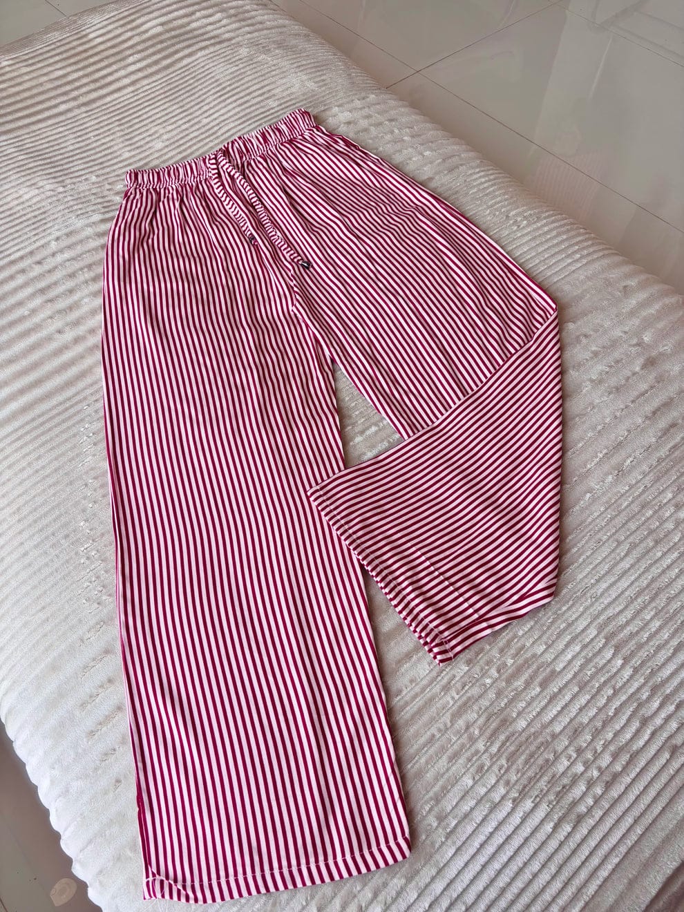 Cherry red striped pants