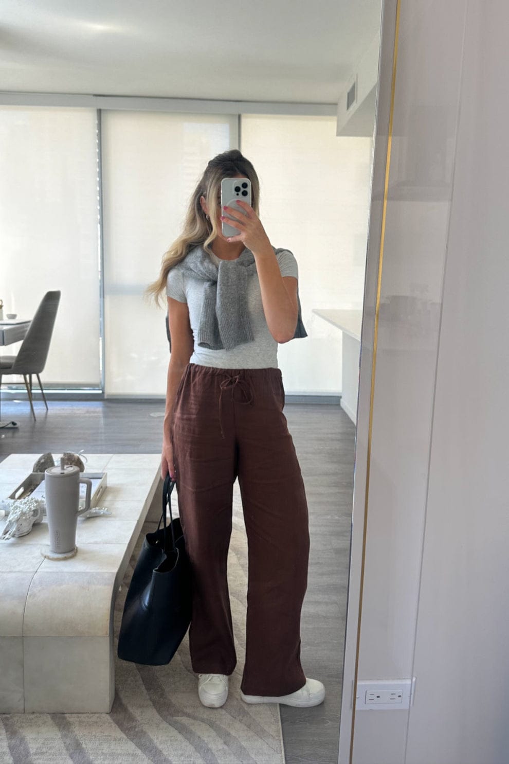 Dark Brown Linen Pant
