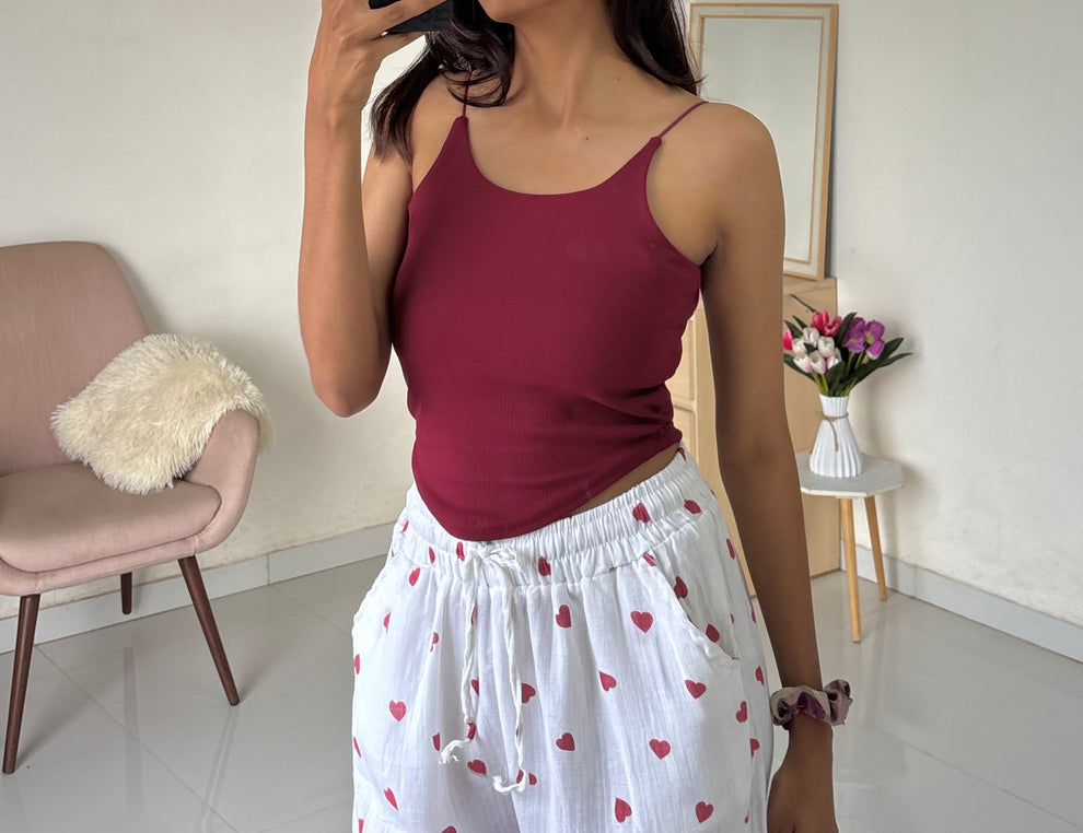 Wine Double Layer Tank Top